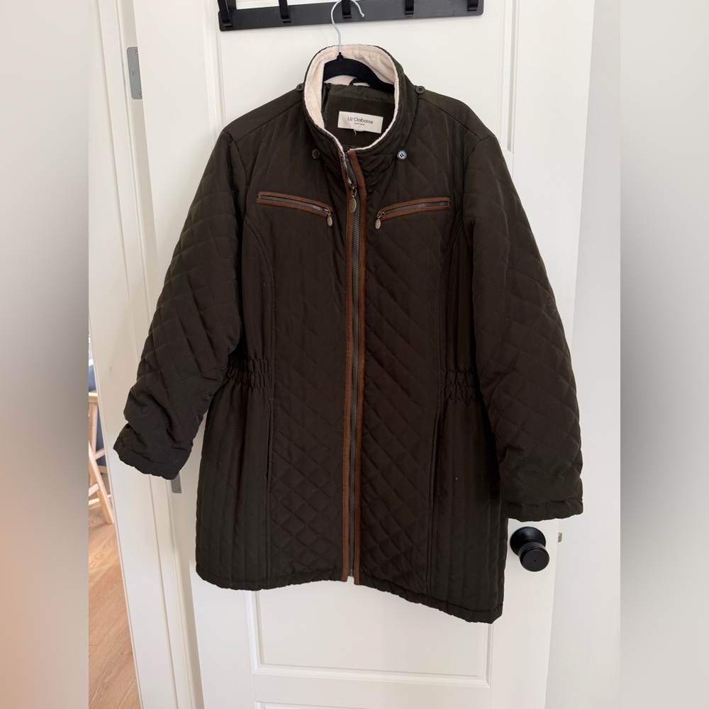 Women's Quilted Brown Chore Style insulated Jacket
